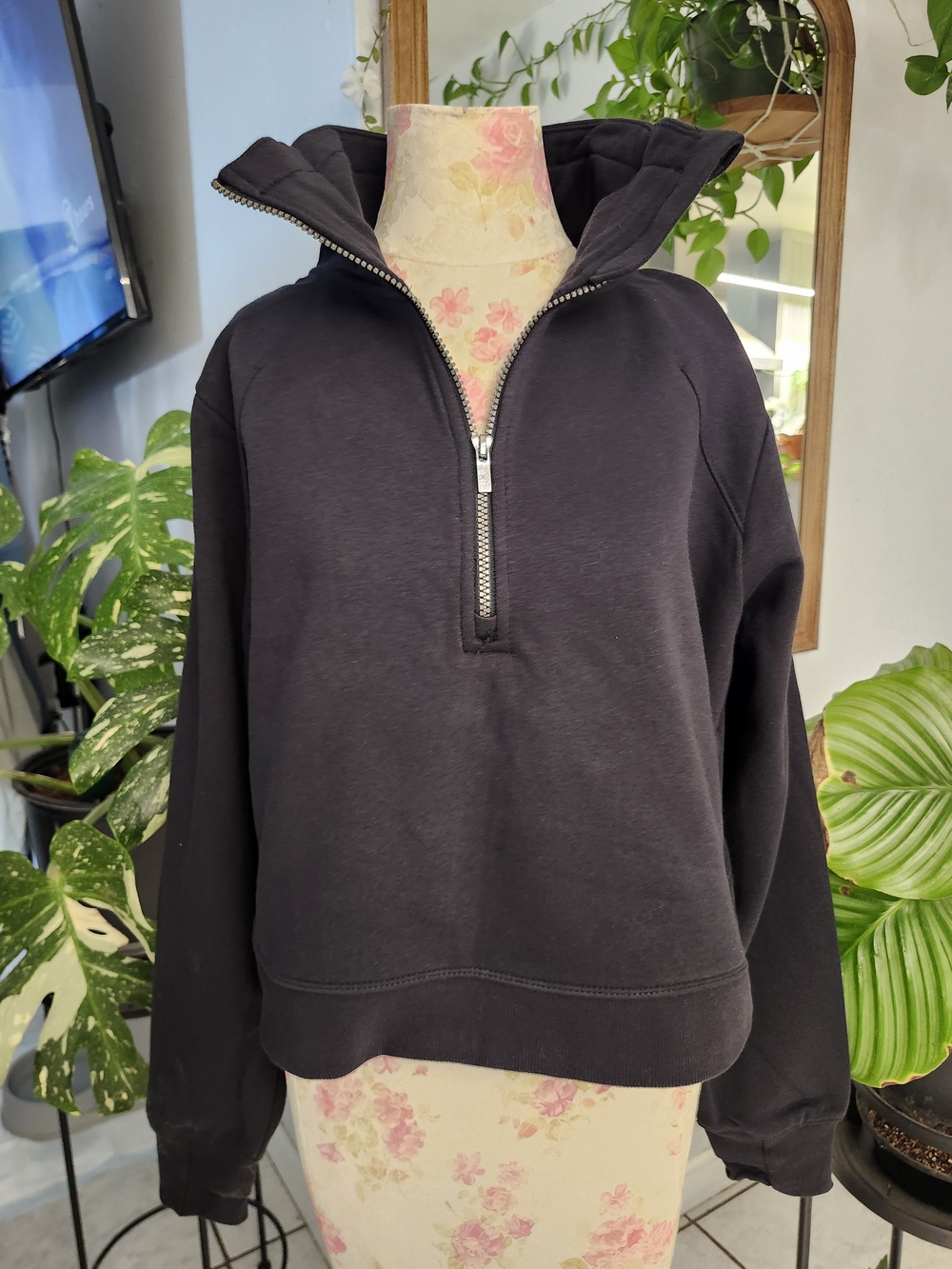 all in motion Black Half-Zip Funnel Neck Sweatshirt